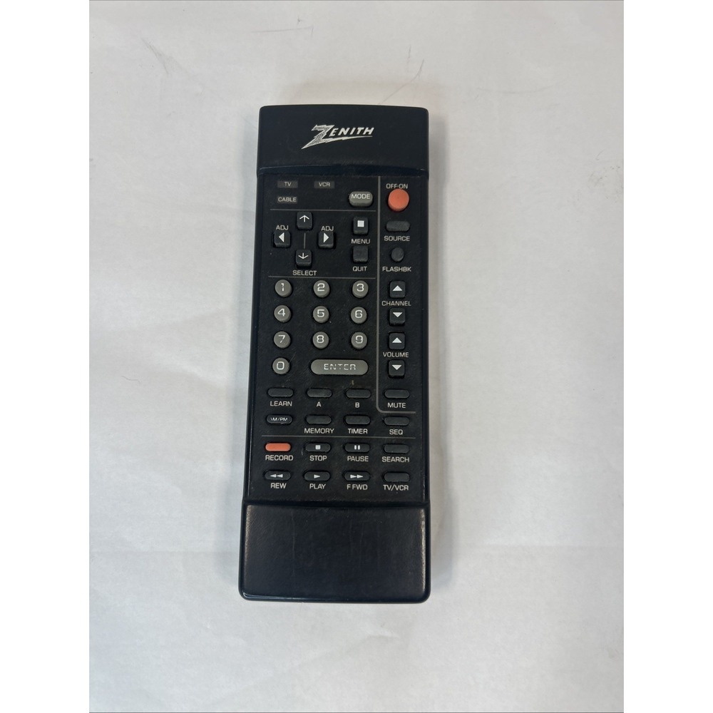 Zenith‎ TV VCR Remote Control 343 04-203 MEXICO 3021D17 124-191 - Tested, Works